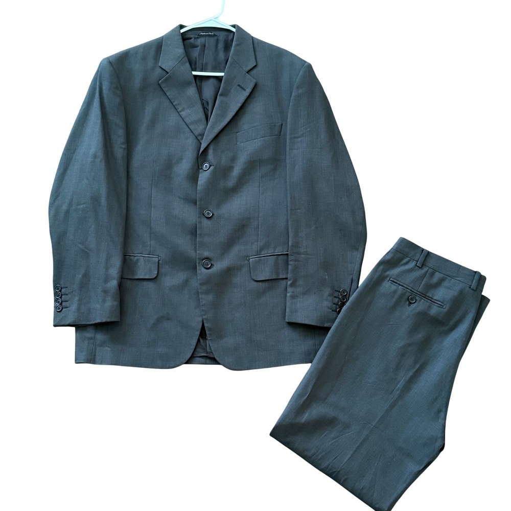 Missoni Men's Suit Jacket Pants‎ Virgin Wool Made in Italy Charcoal Gray Blazer